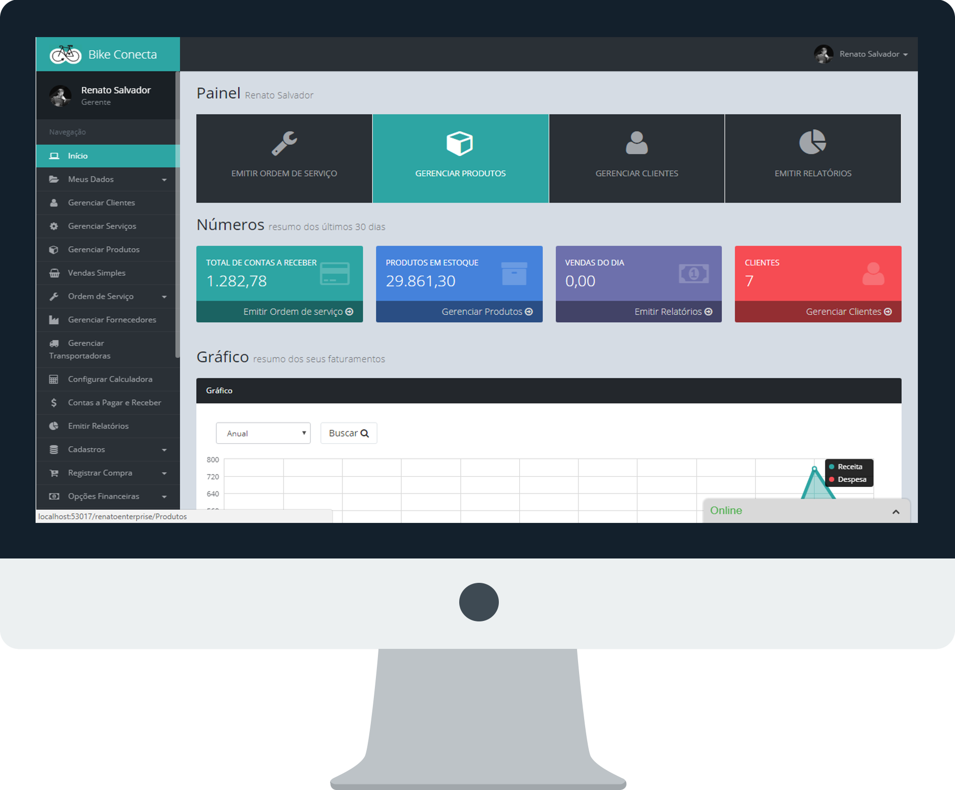 Painel Inicial do Sistema